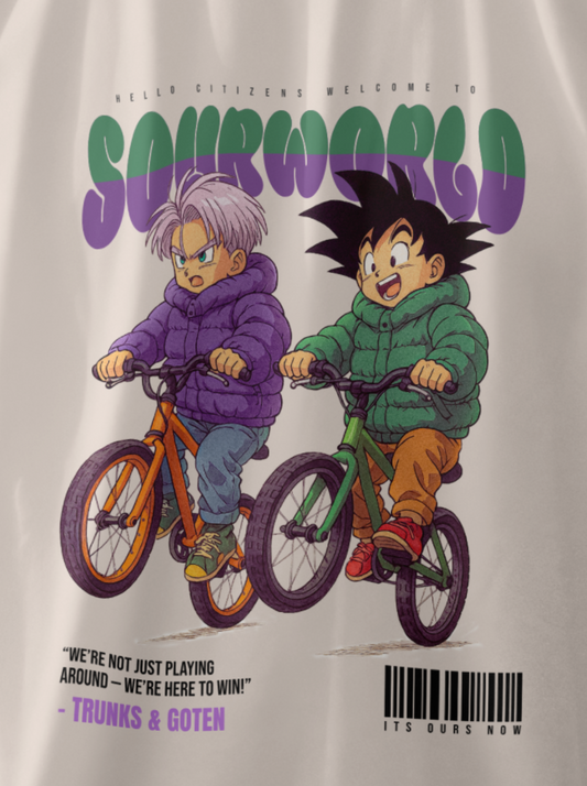 SW x Trunk & Goten Wheel Ups Oversized T-Shirts