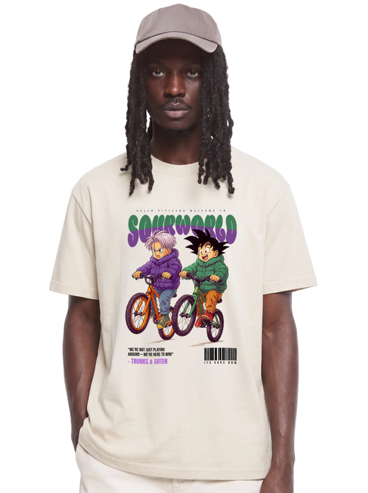 SW x Trunk & Goten Wheel Ups Oversized T-Shirts